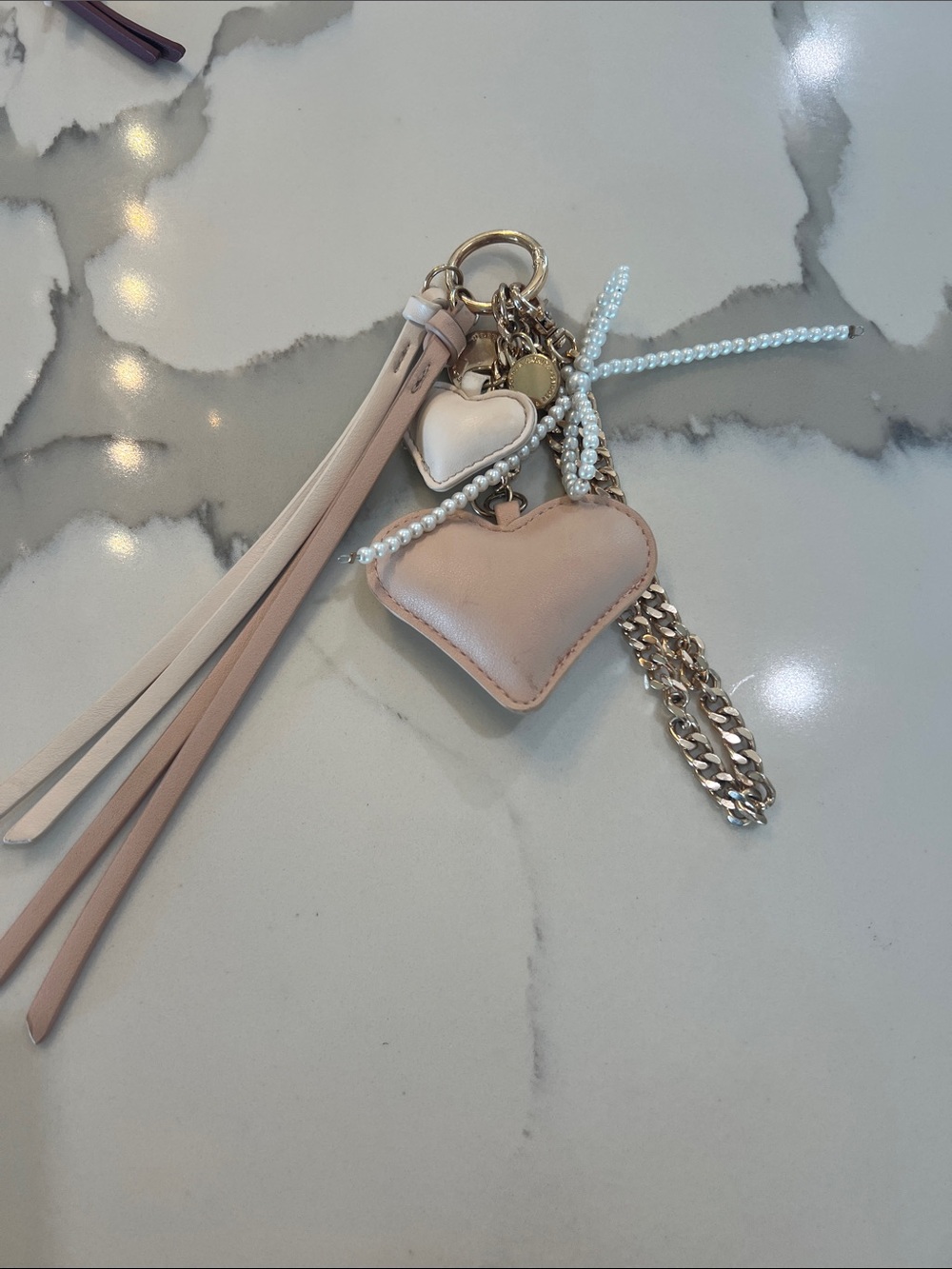 Blush Pink Heart Tassel Keychain Charm from Poppy & Peonies
